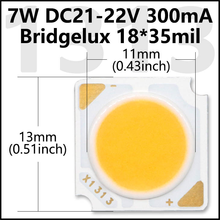 Bridgelux COB LED Chip 3W 5W 7W 10W 20W 30W 40W Diodo emisor de luz Módulo LED Matrix 1313 2828 1919 para bombillas empotrables: Lavanda / 20 W