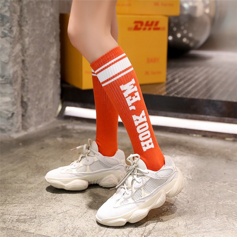 Di lusso plaid Calzini E Calzettoni della Donna Al Ginocchio di Modo Del Cotone Lungo Colorate di Alta Qualità Femminile Gamba Calzini E Calzettoni dell'annata di Hiphop di skateboard Calzino