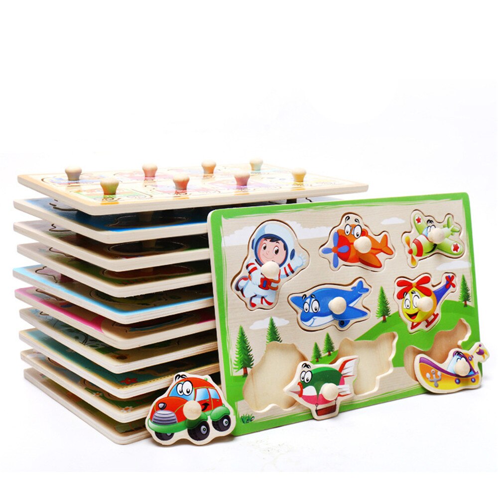 Brain Game Puzzles Toys Kids Educational Wooden Toy Animals Numbers Learning Puzzle Jigsaw Board Wood Baby Funny Toys