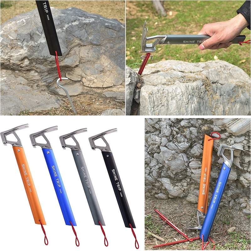 Outdoor Klimmen Hamer Aluminiumlegering Camping Tent Sky Gordijn Grond Nagel Hamer Multifunctionele Lichtgewicht En Draagbare
