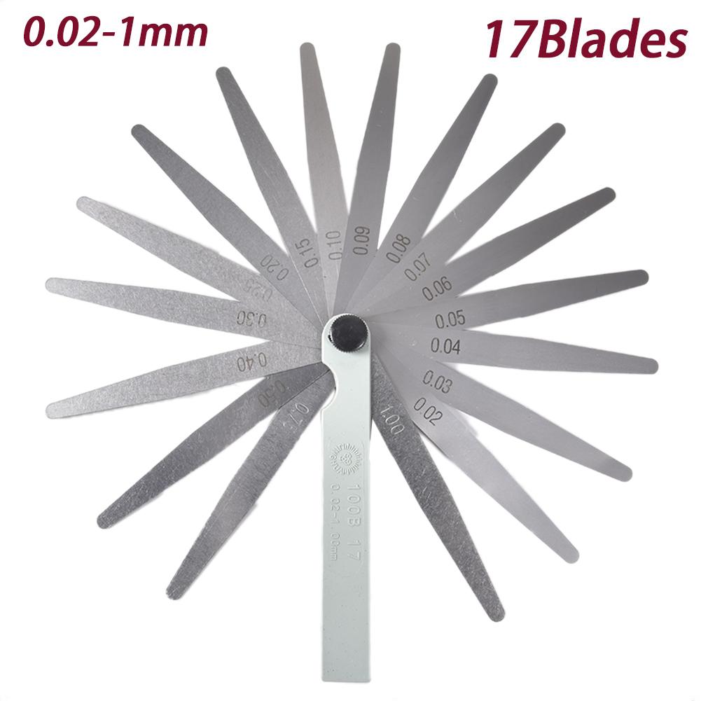 1 Set Metric Feeler Gauge 17/20 Blades 0.02-1.00mm For Measurements Tools: 0.02mm 17blade