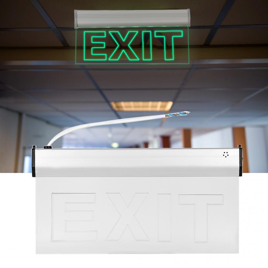 Exit Emergency Sign AC220V 3W LED PMMA 350x180mm/13.78x7.09in Emergency Exit Safety Indicator Light LED Emergency Lamp