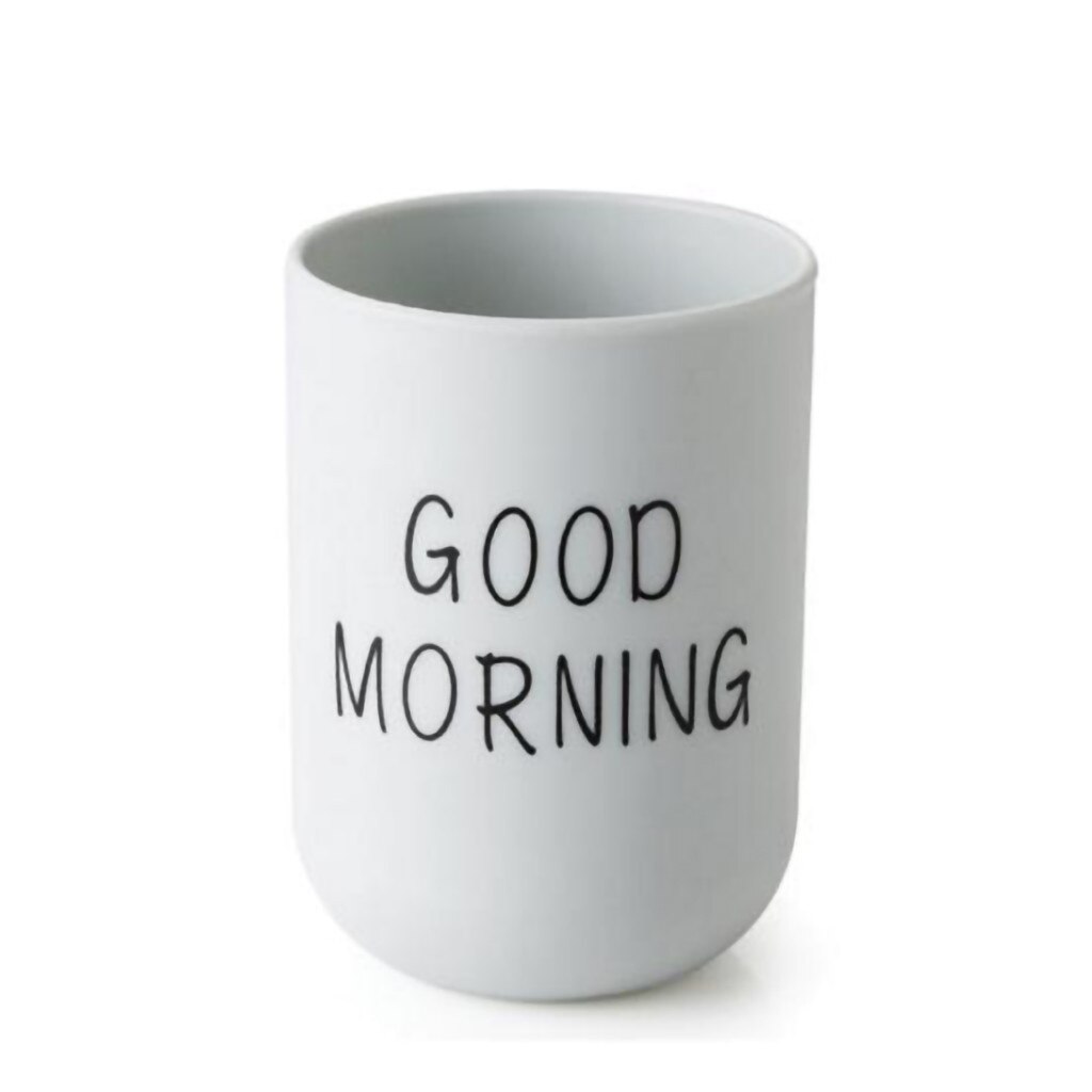 Simple Nordic Travel Portable Washing Cup Home Bathroom Couple Plastic Good Morning Toothbrush Holder Cup Storage Cup Accessorie: White