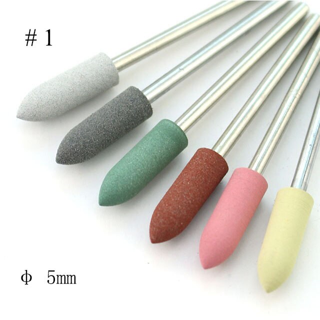 Juego de fresas rotativas de silicona para uñas, juego de 6 brocas de colores para limpieza de cutículas y pedicura, accesorio de la máquina para manicura: SET 1