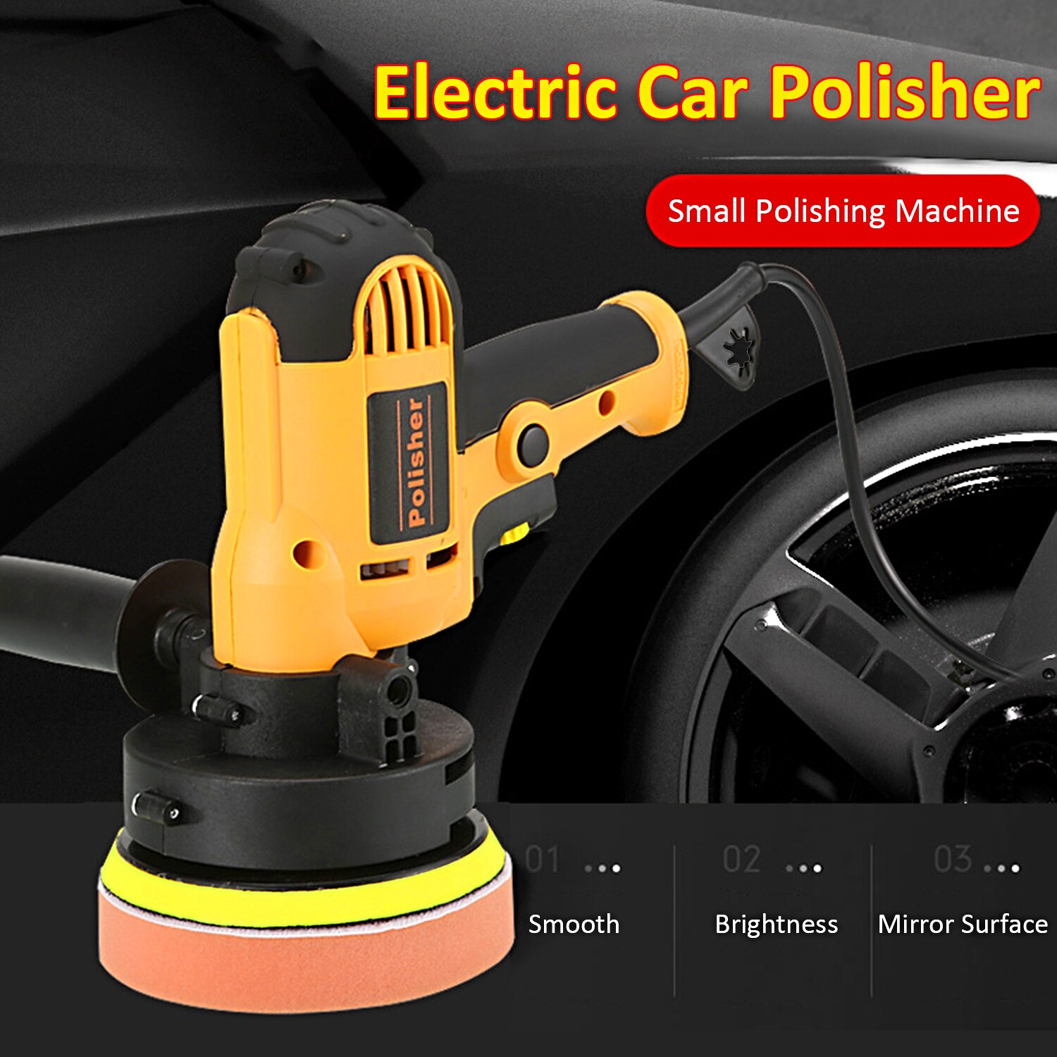 Small Polishing Machine Kit Electric Car Polisher 220V 700W Electric Sander Automobile Furniture Waxing Auto Polishing Tool