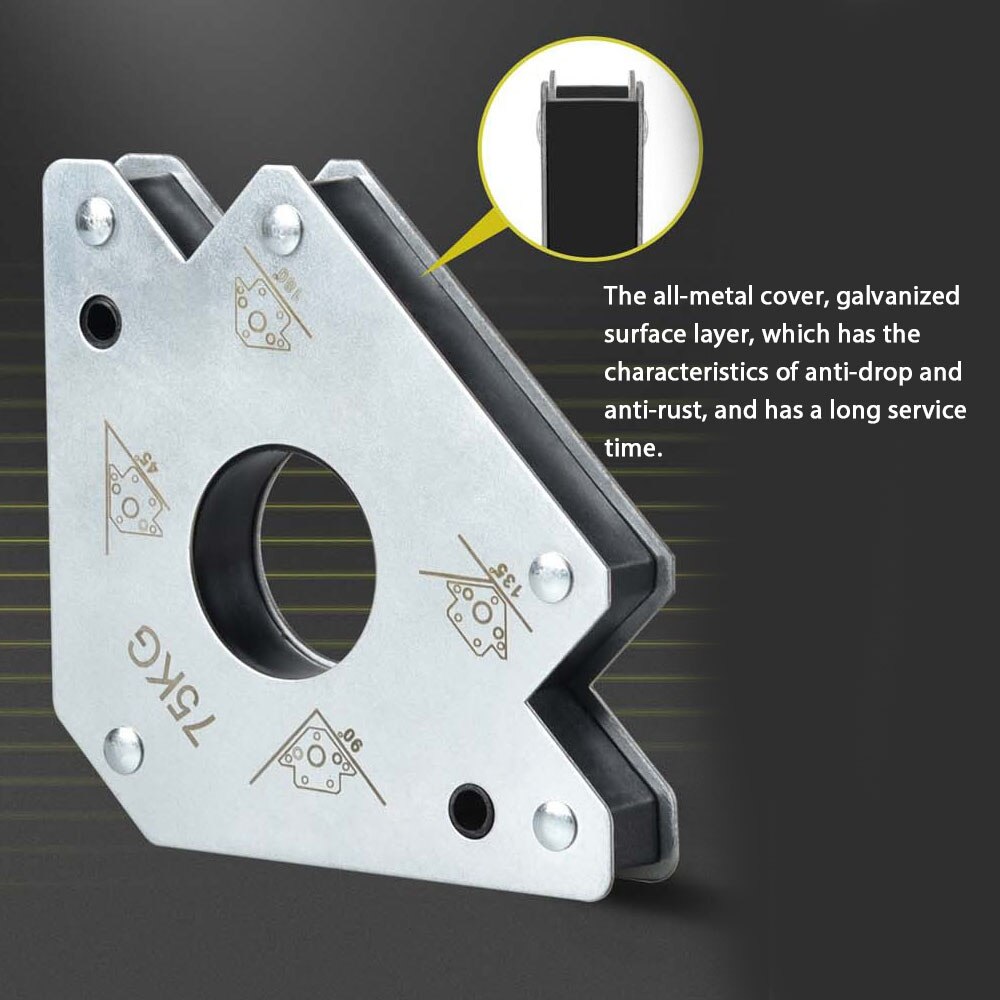 75kg Electric Welding Auxiliary Tools Magnetics Welding Positioning Tool Welding Holder Right Oblique Angle Multi-angle Fixer
