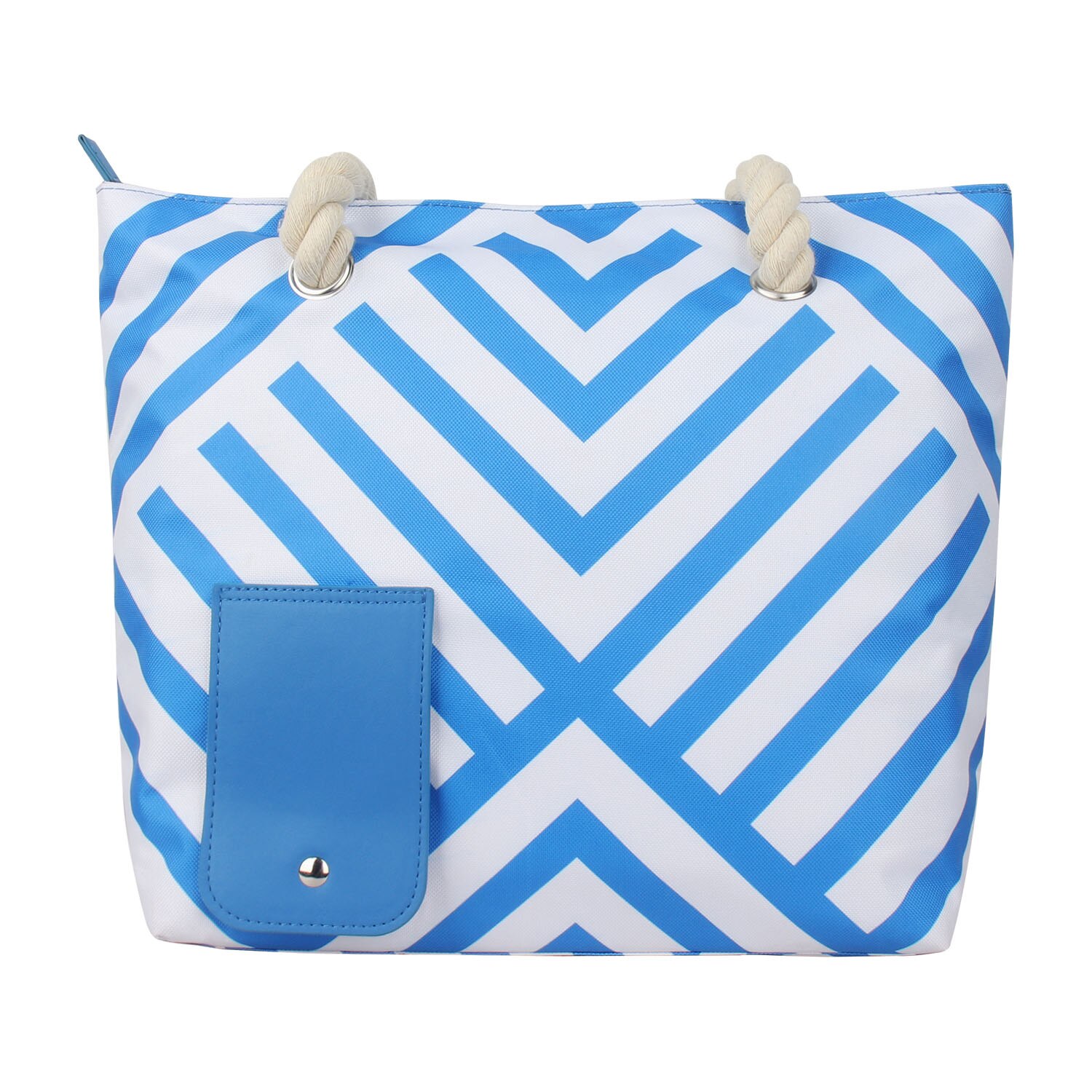 Wessleco Tragbare Strand Wein Handtasche Wein Tote Tasche mit Versteckte Spender Isolierte Große Wein Kühltasche Mit Wein blasiert: Blau