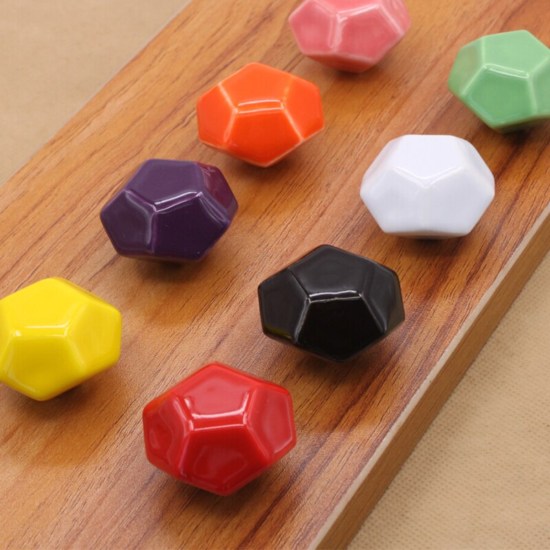 1Pc Enkele Gat Kledingkast Lade Trekt Deurklink Keramiek Kabinet Knop Met Schroef Meubilair Hardware