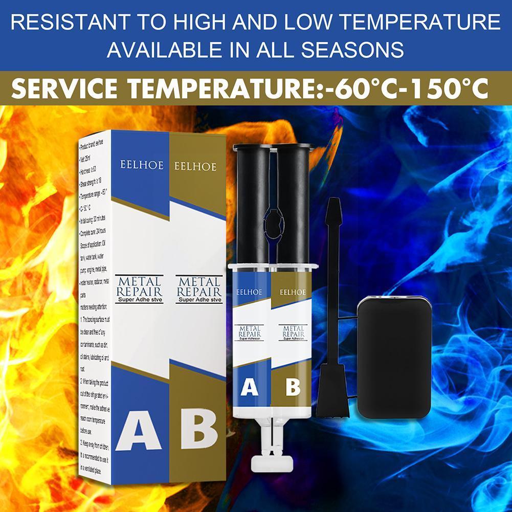 Pegamento de soldadura en frío de Metal, pegamento Ab de 2 componentes, pasta de pegamento térmico para reparación de grietas en frío, Pegamento de soldadura Industrial resistente para E4w8, 50g