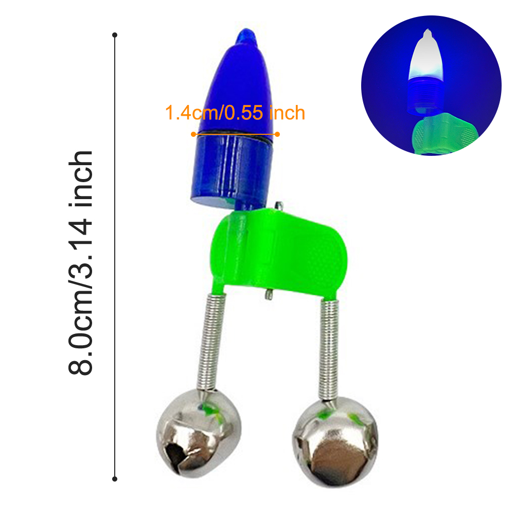 Cascabeles de pesca, caña de pescar nocturna, cebo para morder, luz de alarma, sonajero de pesca, picador de caña, accesorio de pesca de advertencia, 1-4 Uds.: Blanco