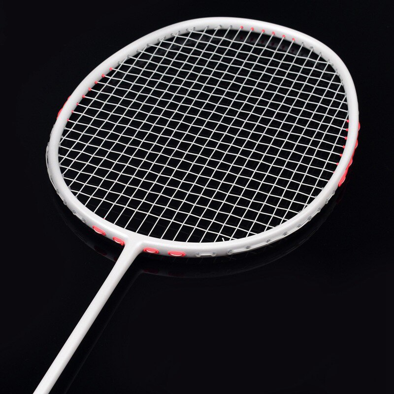 1Pc Professionele Badminton Rackets Full Carbon Ultralichte Badminton Racket Spelen Badminton Enkel Schot-40: White