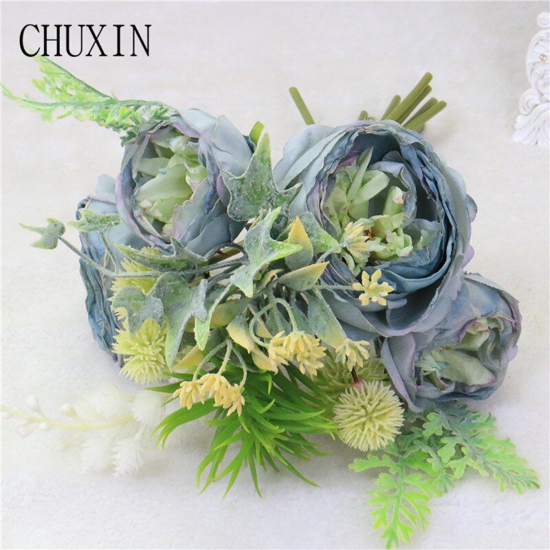 High-grade artificial flower European Bridal bouquet Rose plants home decoration wedding props ranunculus flower Girlfriend