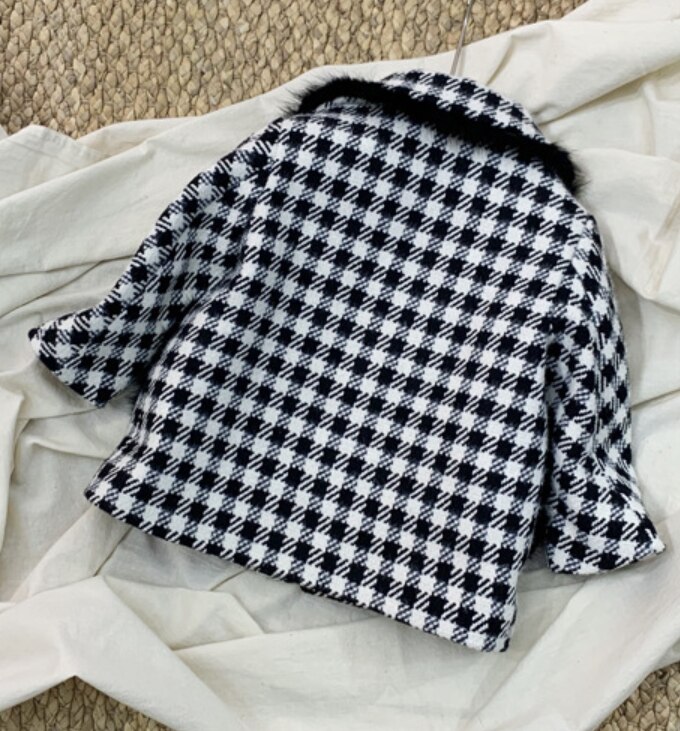 Autunno Inverno del bambino della ragazza plaid di lana cappotto di spessore vestiti caldi bambini bambini del cappotto di moda