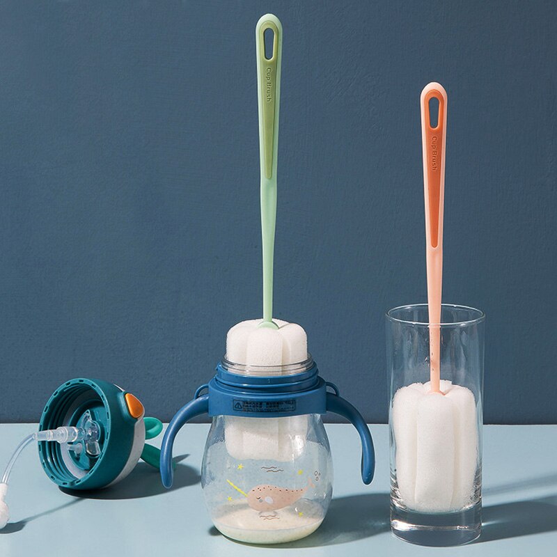 Lange Handvat Babymelk Zuigfles Spons Borstel Tepel Cleaner Multifunctionele Huishoudelijke Cup Reinigingsborstel Baby Accessoires