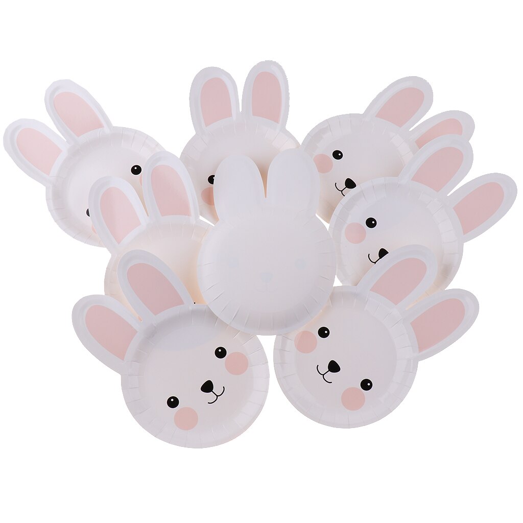 8 X Happy Easter Bunny Paper Plates Birthday Party Tableware Decor Disposable Plates Baby Shower Plates Party Decoration