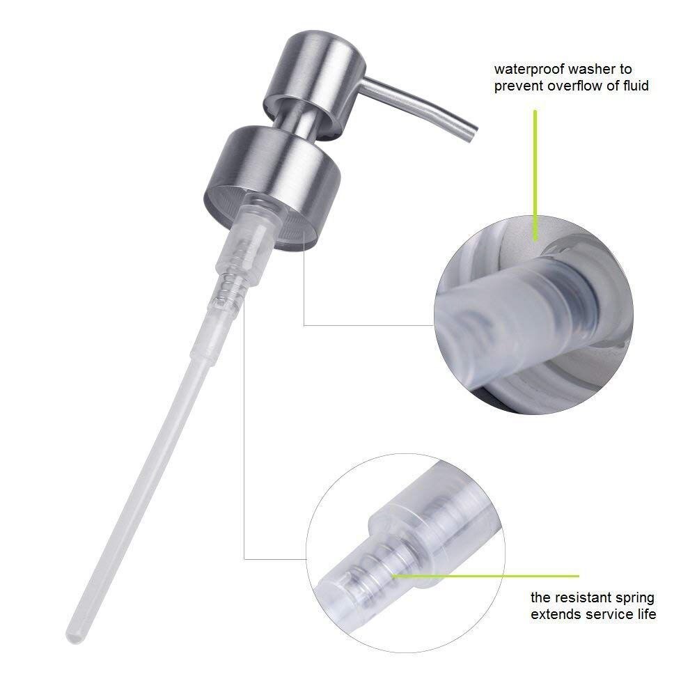 Soap and lotion dispensers 350 ML Stainless Steel Spring Foam Pump (shower gel, cream, shampoo, mousse, oil)