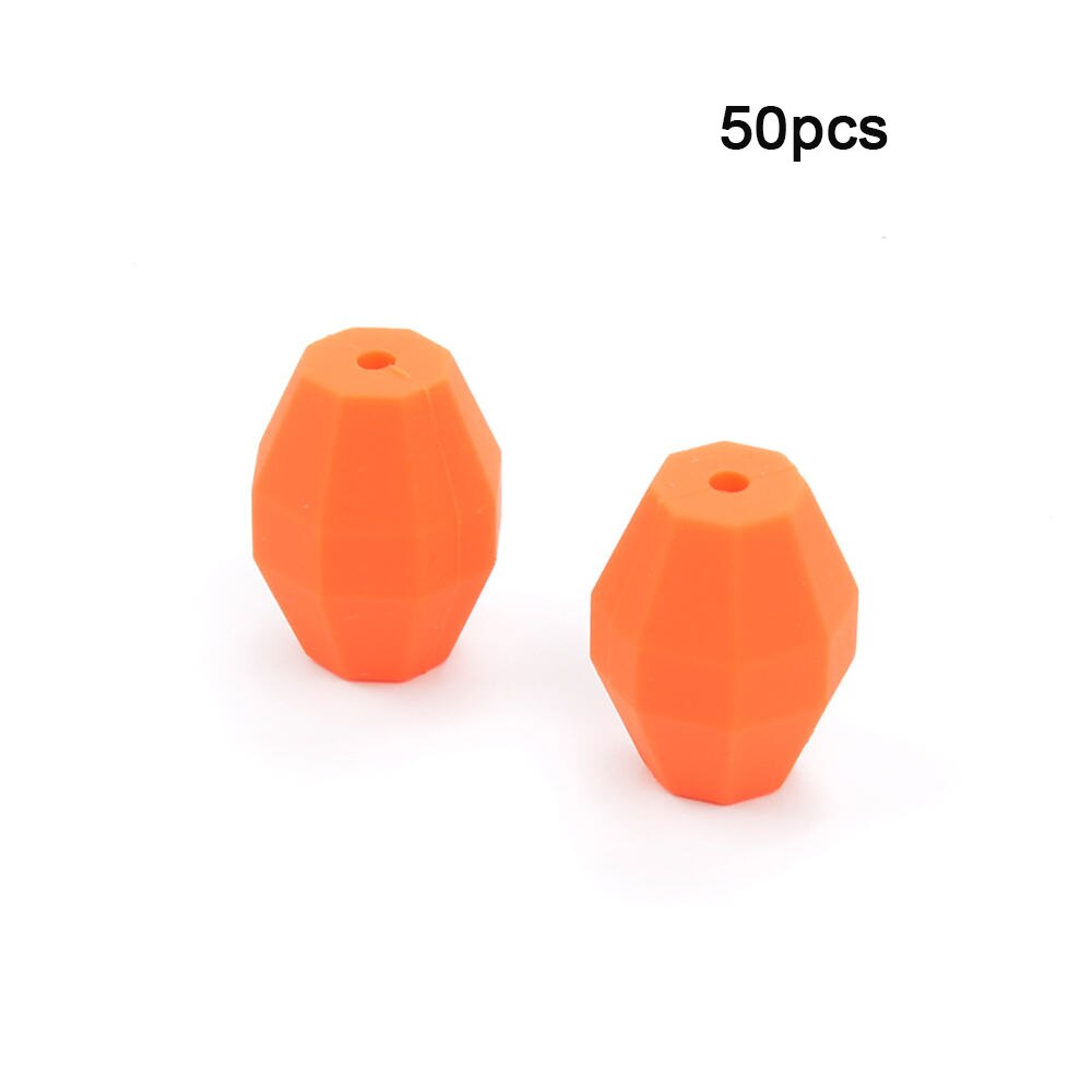 LOFCA perles de dentition en chêne | Perles de forme géométrique en Silicone, de alimentaire sans BPA pour bébé, chaîne à mâcher, diy: Orange