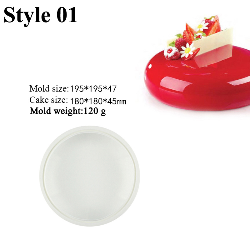 SHENHONG herramientas de decoración de Mousse de repostería moldes de pastel de textura Circular molde de silicona suministros de cocina molde para hornear postre francés: Rosa