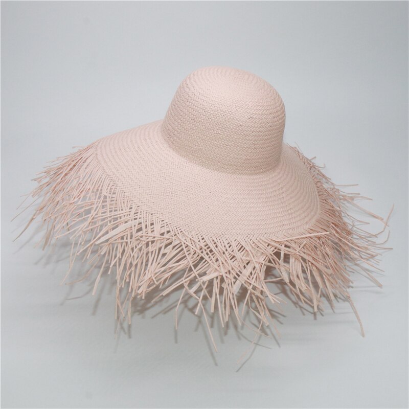 Sombreros de playa esponjosos de 9 colores para mujer, sombreros de Sol de ala ancha para verano, accesorios de playa para vacaciones, , NH967