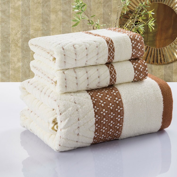 (3 stks/partij) Badhanddoek Set 70 cm * 140 cm & 2*33 cm * 75 cm 100% katoenen handdoek badhanddoek delige set gezicht handdoek