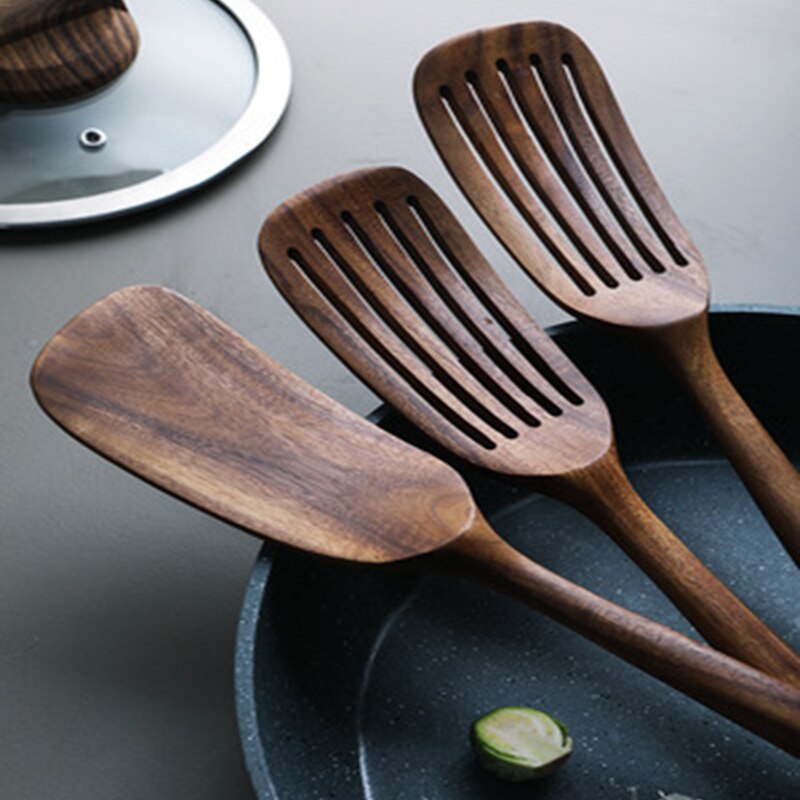 Houten Spatel Kookgerei Schop Voor Non-stick Pan Lepel Kookgerei Tool Houten Gadgets Kookgerei Voor Keuken Accessoires