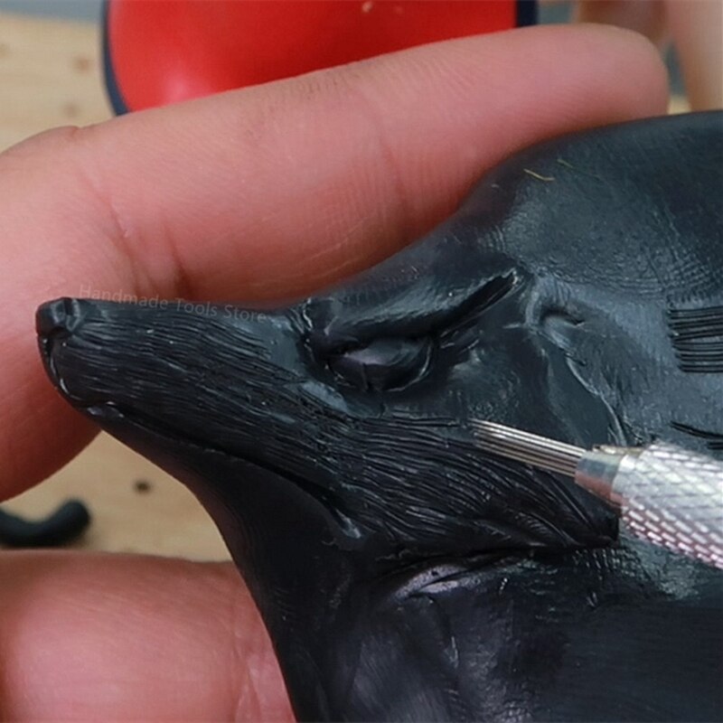 Pincel de Metal con múltiples agujas, herramientas auxiliares de modelado de arcilla polimérica, para efectos de pelo de animales, para cerámica, escultura artística