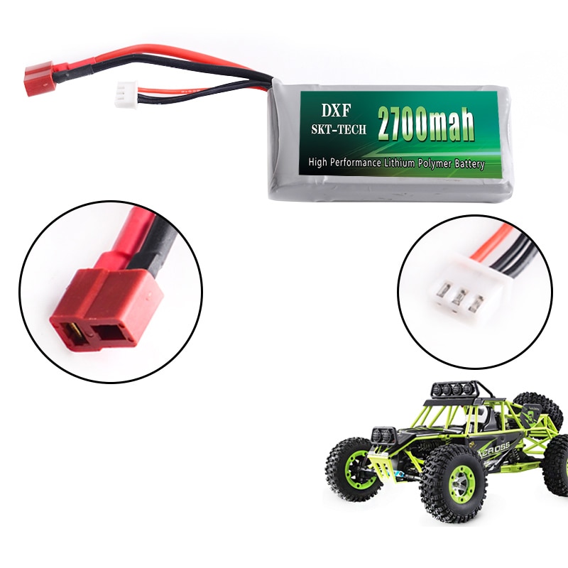 2PCS DXF Good Rc Lipo Battery 2S 7.4V 2700mah 20C Max 30C for Wltoys 12428 12423 1:12 RC Car Spare parts