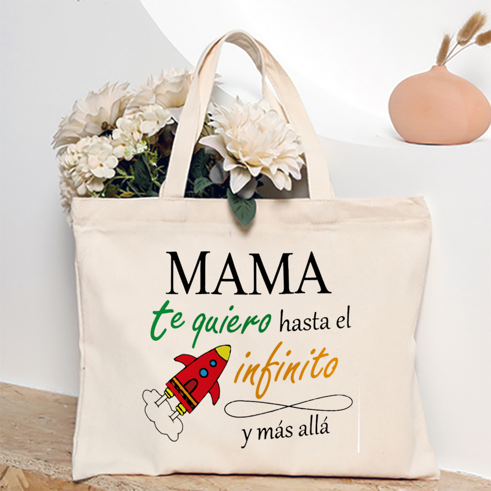 Tengo una mejor mamá del mundo, bolso de hombro estampado para mujer, bolso de lona, bolsos de compras para mujer, de cumpleaños para el día de la madre: Verde militar