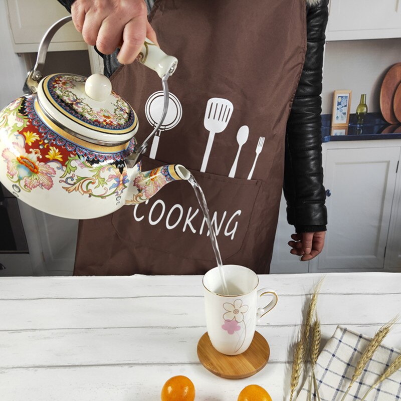 2.5 liter emalj tekanna vattenkokare tekanna kanna vattenkokare tekanna hem gas gas induktion spis emalj kruka visslande vattenkokare vatten karaff