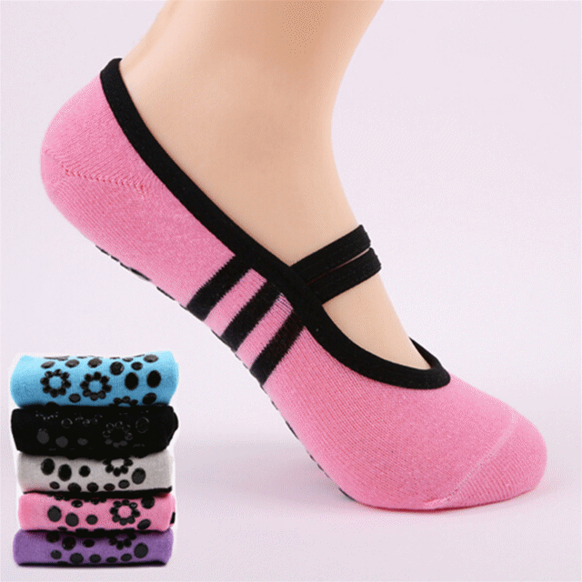 Professionele yoga danssokken voor dames, sportslippers, antislip katoenen fietssokken, dames pilatessokken, ballethakbeschermers