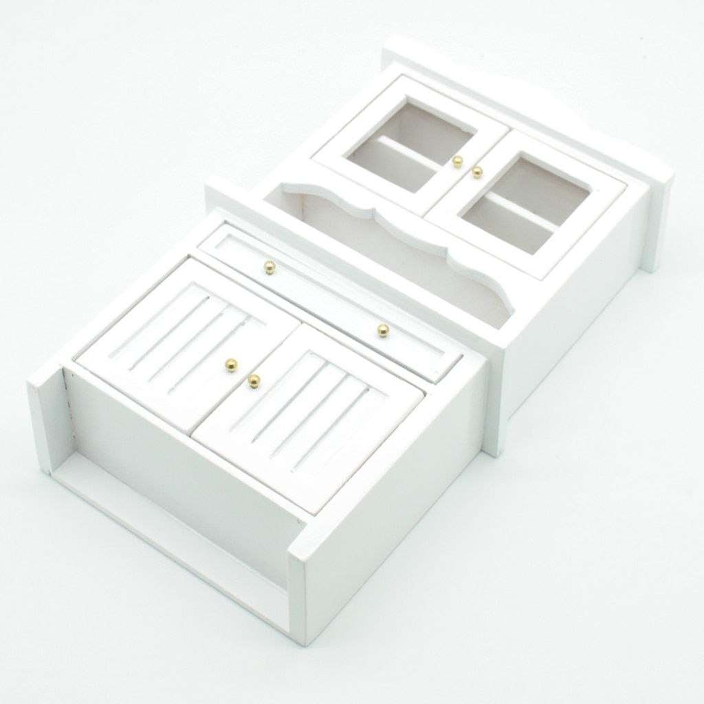 1:12 puppenhaus Möbel Weiß Schrank Küche Wohnzimmer Schlafzimmer Regal