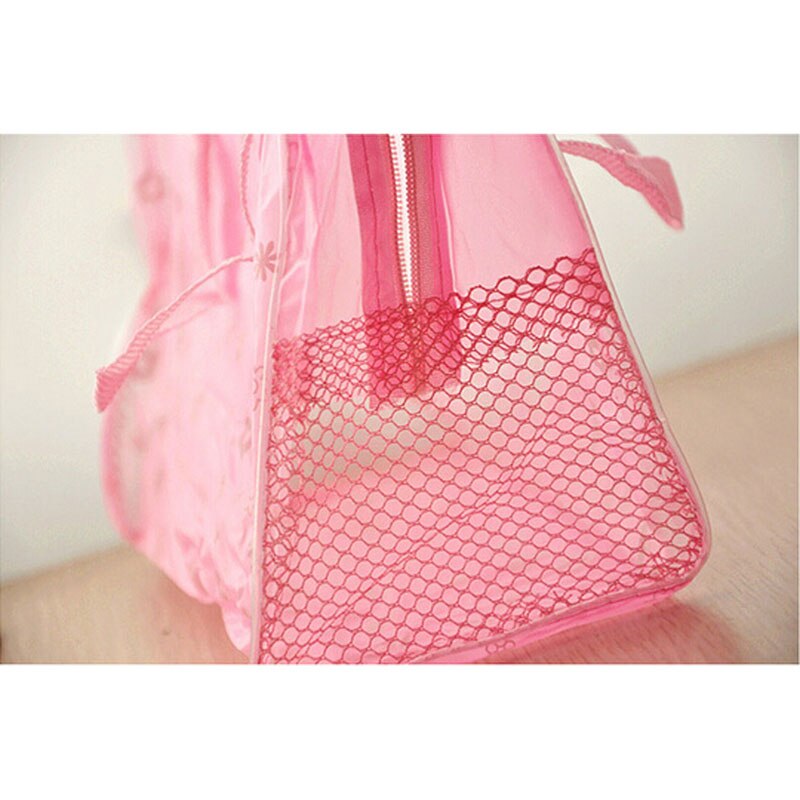 Bolso de natación para mujer, impermeable, transparente, de PVC, de plástico, para piscina, playa, organizador de maquillaje, neceser, bolsa de almacenamiento de PVC