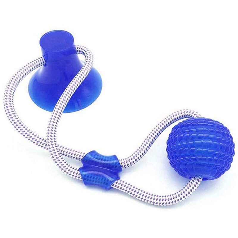 Silicon Pet Dog Toys Suction Cup Tug Dogs Chewing Push Ball Toy Pet Tooth Cleaning Dog Toothbrush for Puppy large Dog Biting Toy: C dark blue