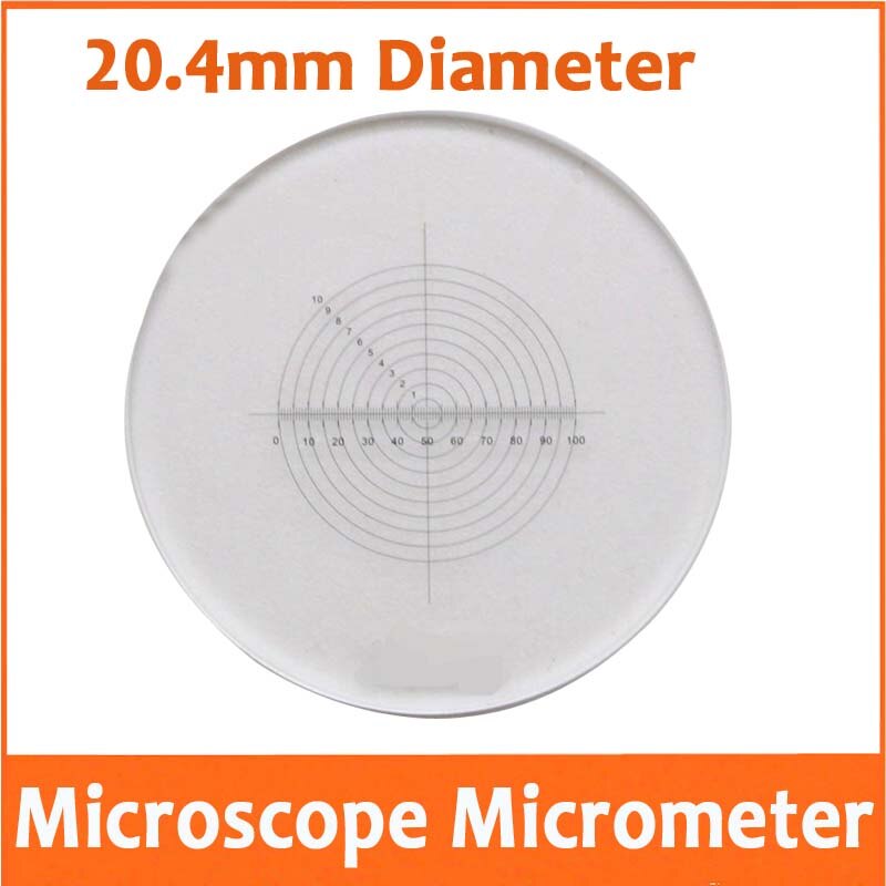 OLYMPUS Biological Microscope 23.2mm Eyepiece Lens Scale Micrometer Glass slide Measuring Micrometer Calibration Ruler 20.4mm