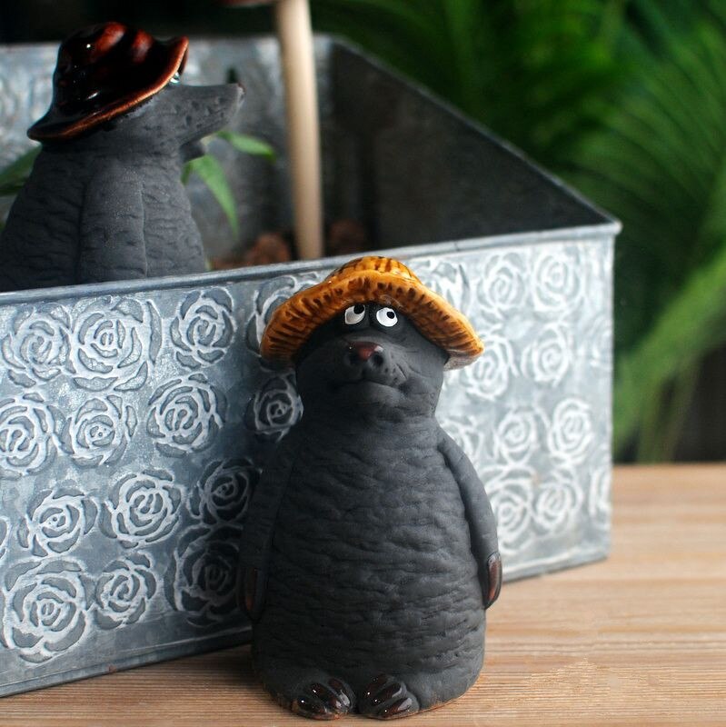 (2 pièces/ensemble) céramique taupe frères jardin balcon extérieur animaux décoration