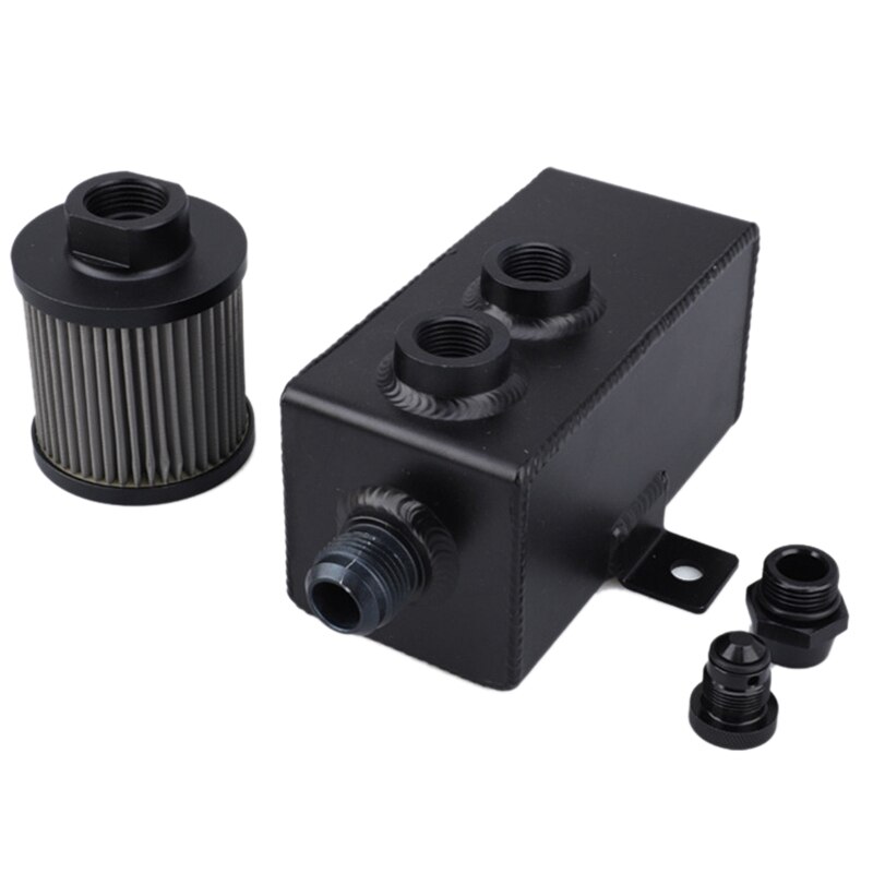 1L Aluminum Universal Oil Catch Can Tank Engine Oil Catch Can Tank with Breather & Filter Drain Car Modification