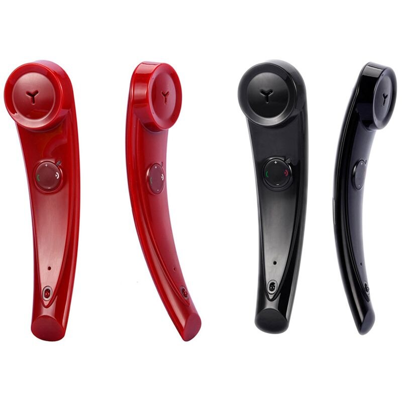 2 sett trådløs bluetooth stereo lyd mobiltelefon håndsett bluetooth headset mobiltelefon mikrofon (rød og svart)