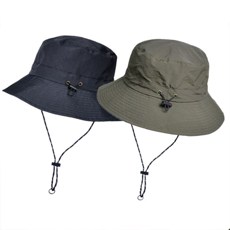 Bucket hat waterdicht, uv-werend, lichtgewicht, draagbaar, geschikt voor buitenactiviteiten zoals vissen, kamperen, wandelen en reizen, met opbergtas.