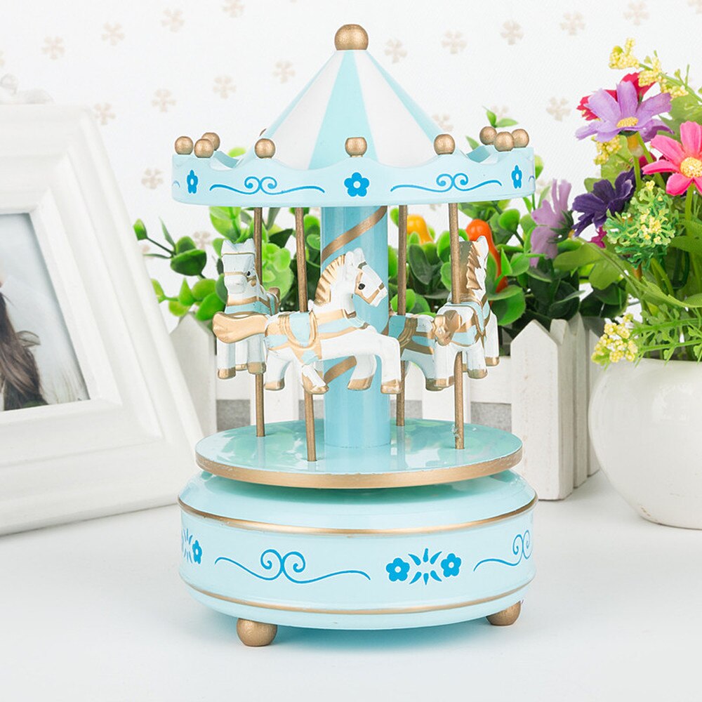 Merry-go-round music boxes Music baby room decoration Unisex Christmas Horse Carousel Box home decor WF916