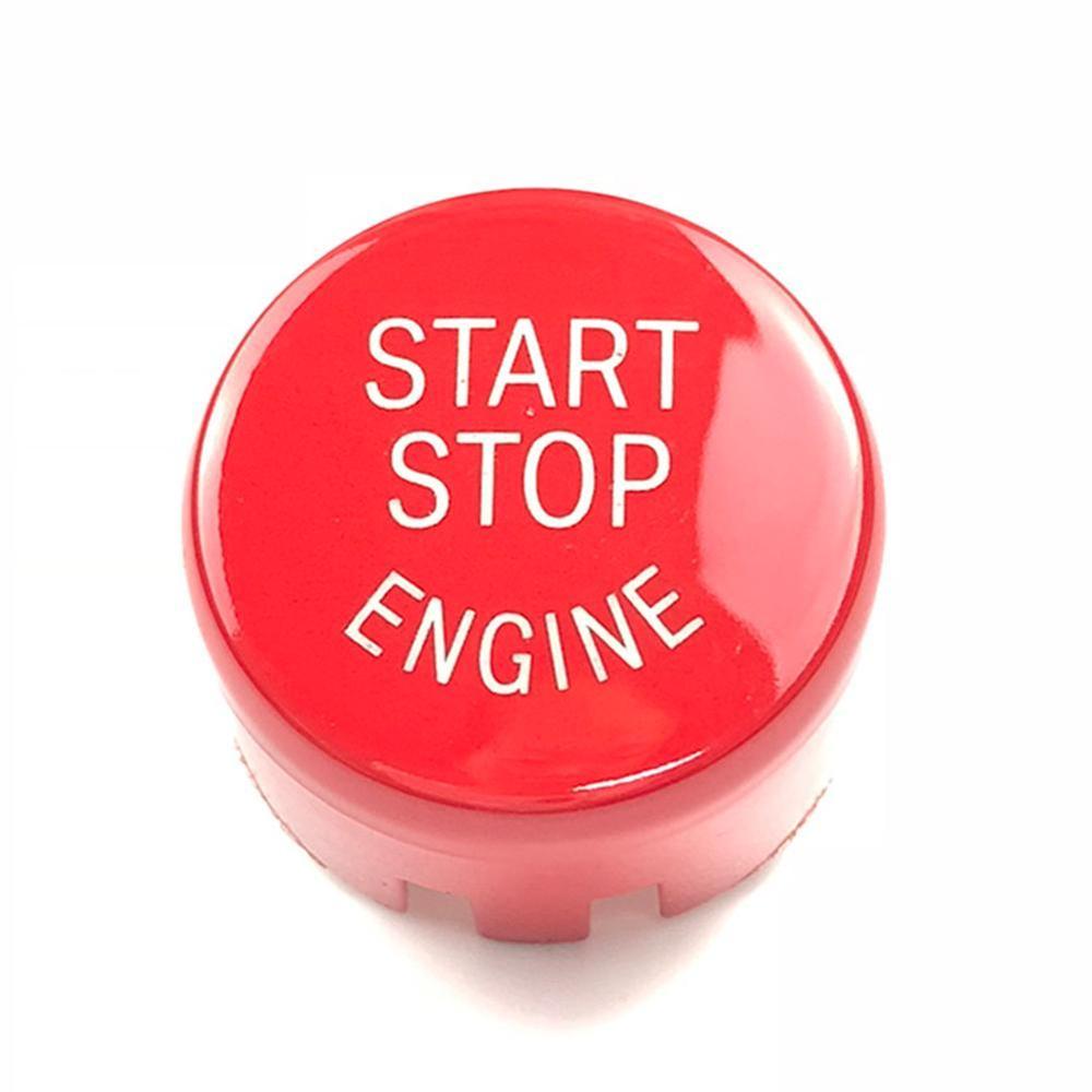 Bil start stop motor trykknap knapper trim til bmw  f30 f10 f34 f15 f25 f48 x1 x3 x4 x5 nøglefri startknap cover cover shell: Rød