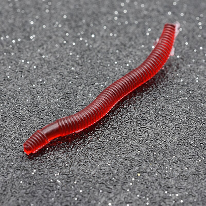 100 Pcs Smell Red Worms Fishing Lures 20mm Soft Bait Simulation Artificial Shrimp Odor Red Worms Bass Lure Fishing Takcle