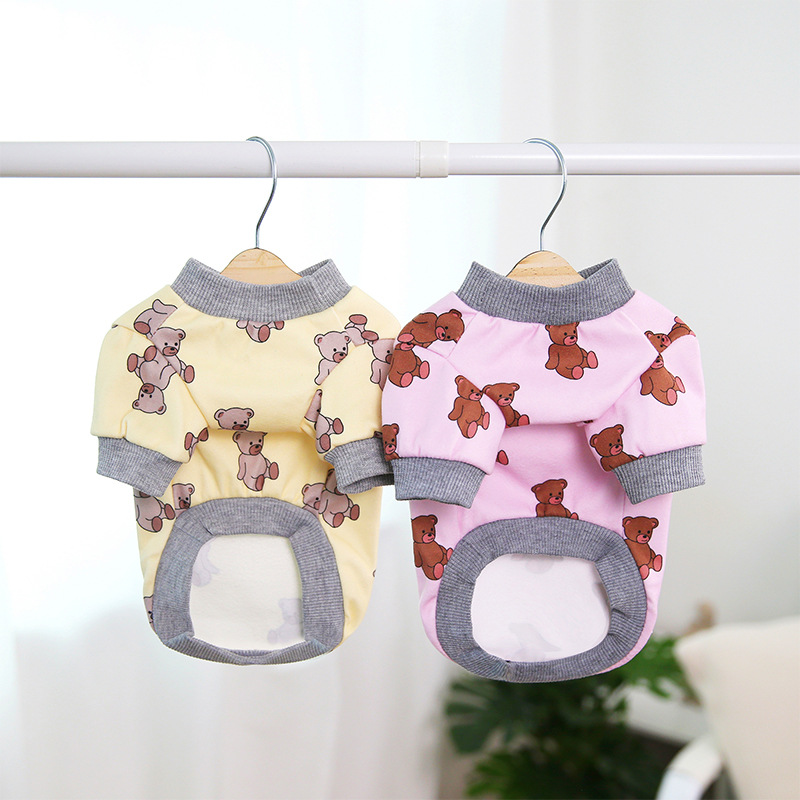 Camiseta con estampado de oso para perro, ropa de mascotas para perros pequeños y gatos, camisas de perrito, suéter de perro, ropa de Gato , Corgi de York, Otoño e Invierno