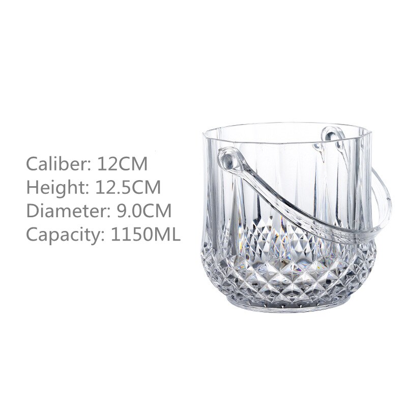 Acrylic Ice Bucket Bar KTV Plastic Ice Bucket Transparent Diamond Ice Bucket Champagne Bucket Beer Bucket: 05