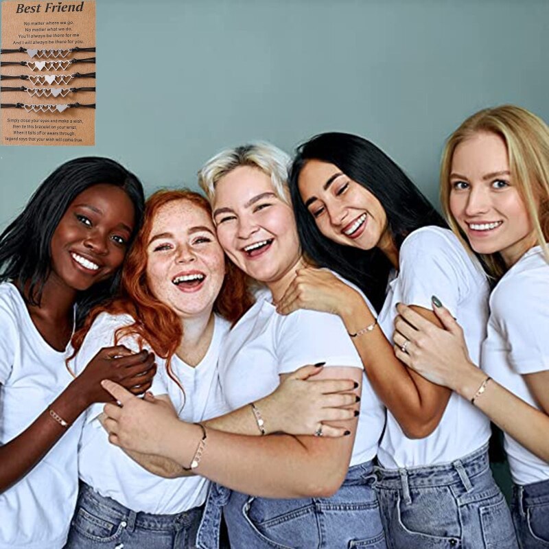 5 Stks/set Hart Charme Beste Vriend Goede Vriend Armbanden Rvs Sieraden Ketting Armbanden Vriendschap Sieraden
