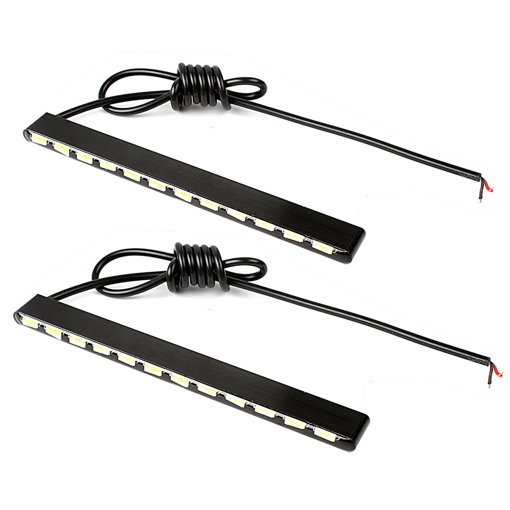 Voiture style feux de jour Source lumineuse SMD voiture DRL 7030 lumière du jour Led bande 2 pièces 12 LED s