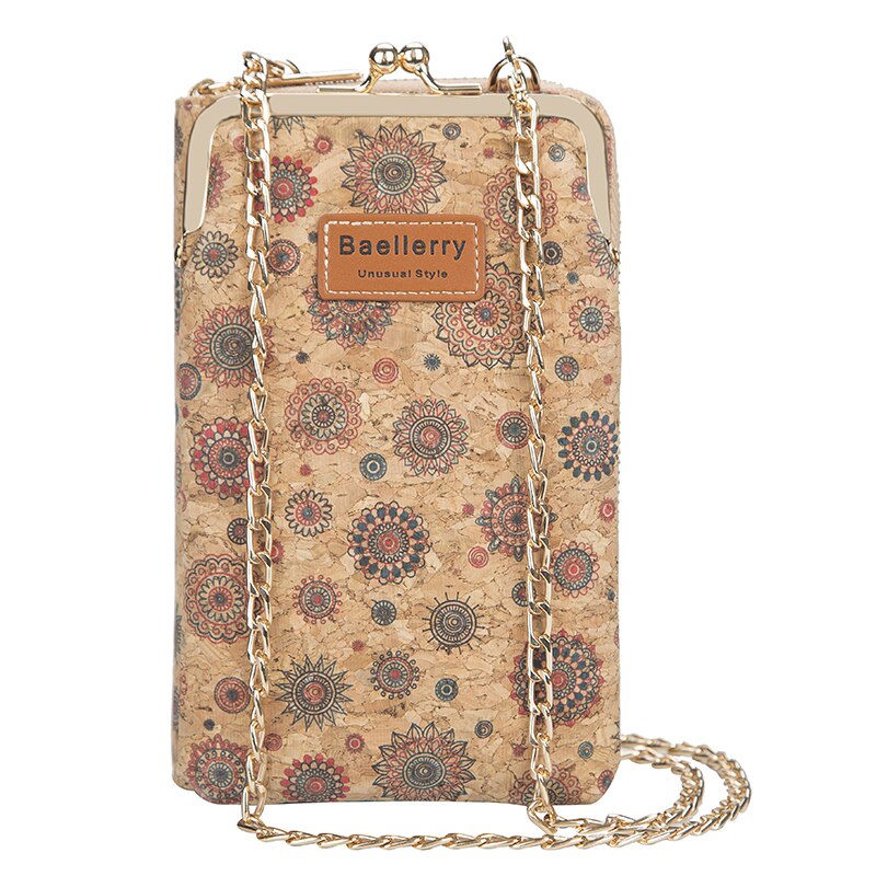 Women&#39;s Wallet Mobile Phone Bag Female Korean Large-capacity Floral Printed Messenger Bag Wood Grain Multi-card Lady: style9