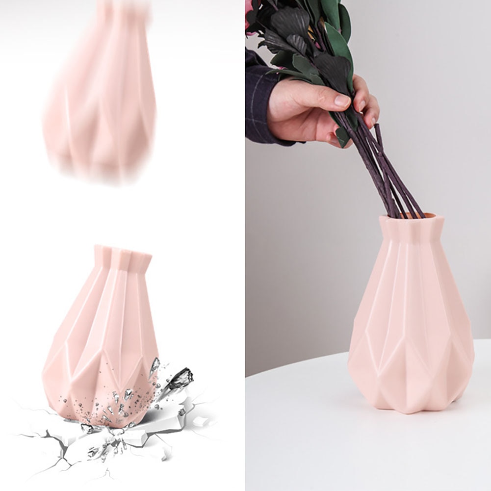 Plastic Shatter-proof Flower Pot Vase Study Room Hallway Home Wedding Decoration Unique Vase European Vase Decoration