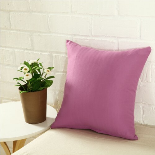Solid Color Cushion Cover Cushion Case Throw Pillow Case Sofa Bed Office Spandex Supersoft Back Cushion Cover 40 x 40 cm: Plum