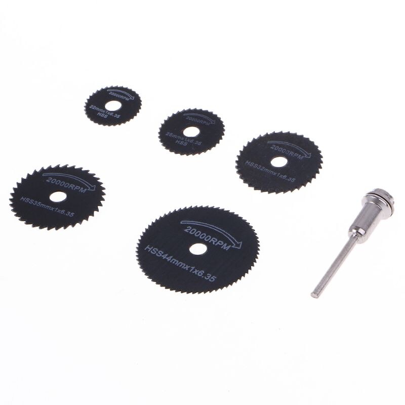 6Pcs Drill Accessories HSS Mini Circular Saw Blades Power Tools Wood Cutting Disc Grinding Wheel Set for Dremel Tools