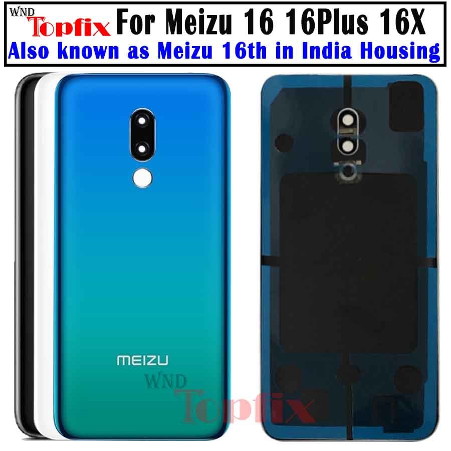 Do meizu 16 16th Case tylna szyba tylna klapka zamiennik meizu 16 plus pokrywa baterii z naklejką samoprzylepna 16x tylna okładka